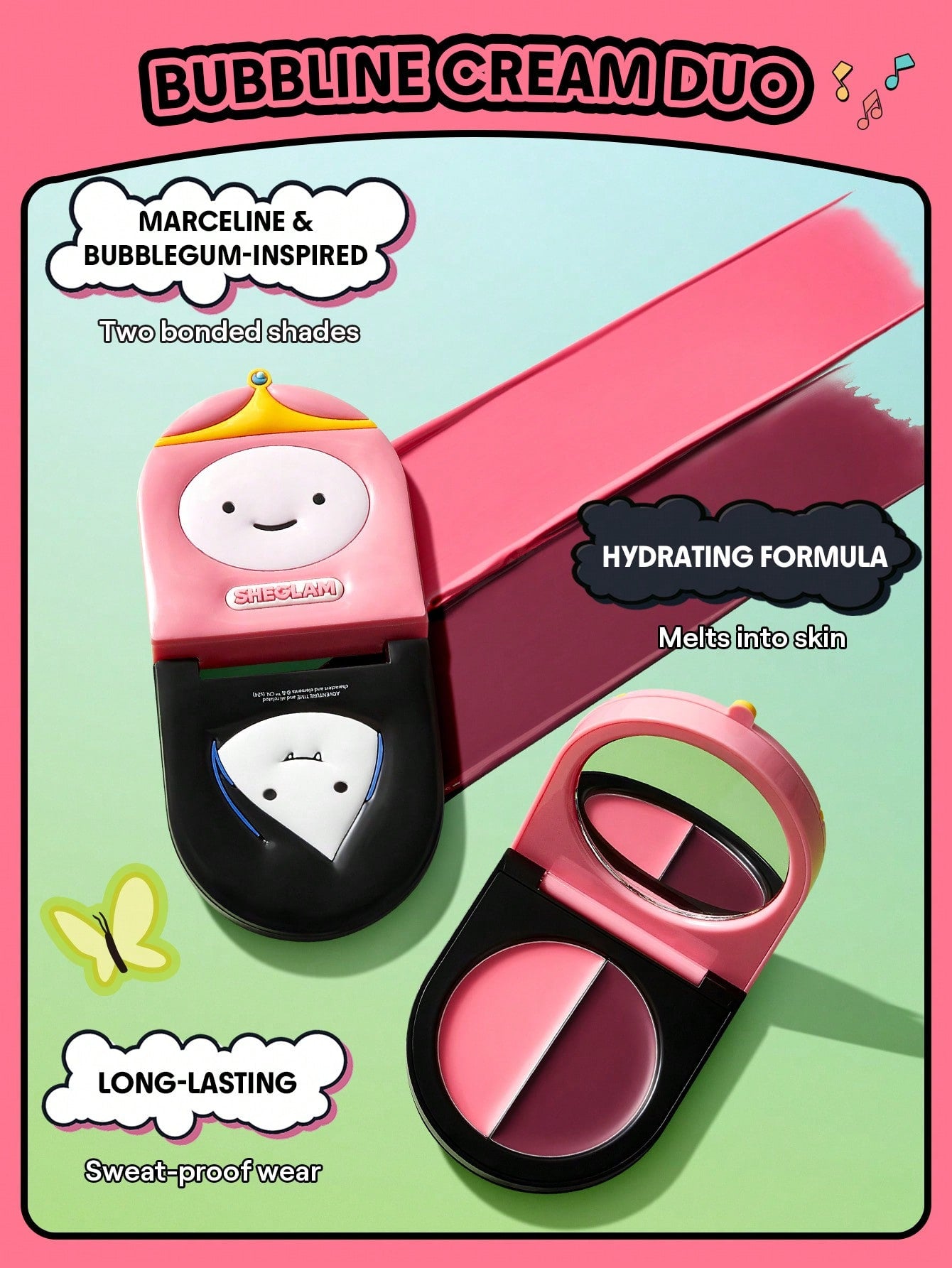 SHEGLAM Adventure Time Bubbline Cream Blush Duo