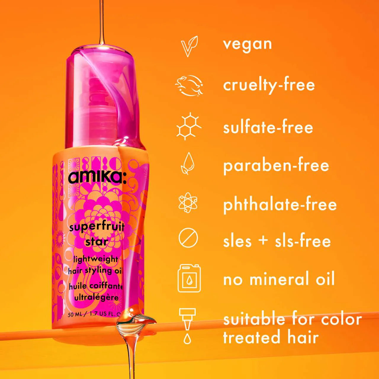 amika Superfruit Star Lightweight Hair Styling Oil