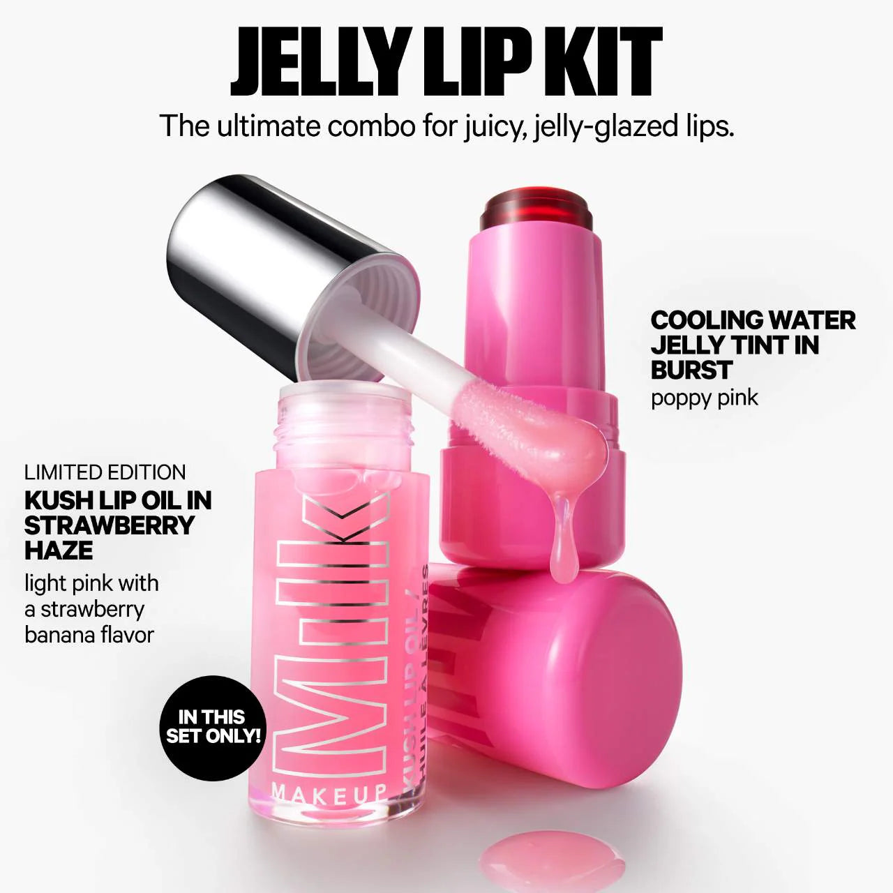 MILK MAKEUP The Jelly Lip Kit: Lip + Cheek Stain & Lip Oil Duo