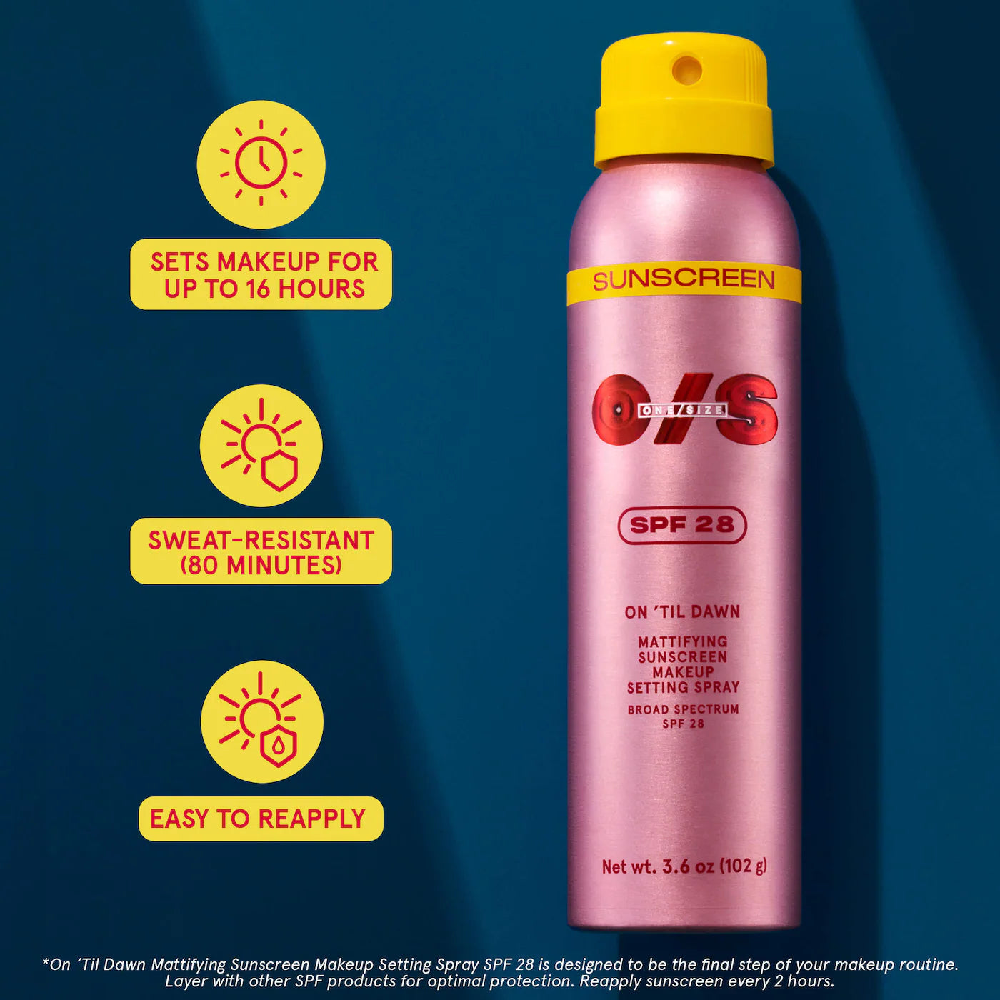 ONE/SIZE Mini On 'Til Dawn Mattifying Sunscreen Makeup Setting Spray SPF 28