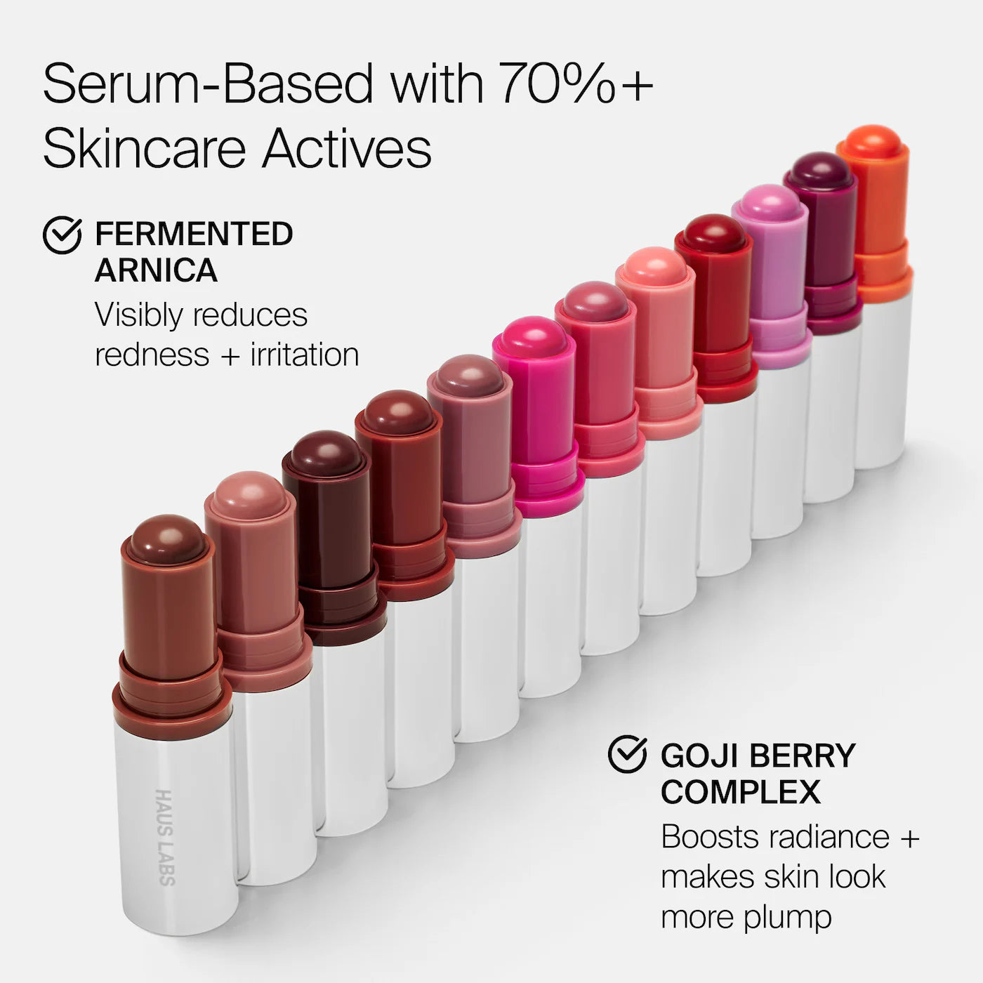 HAUS LABS Color Fuse Longwear Hydrating Glassy Lip + Cheek Blush Balm Stick