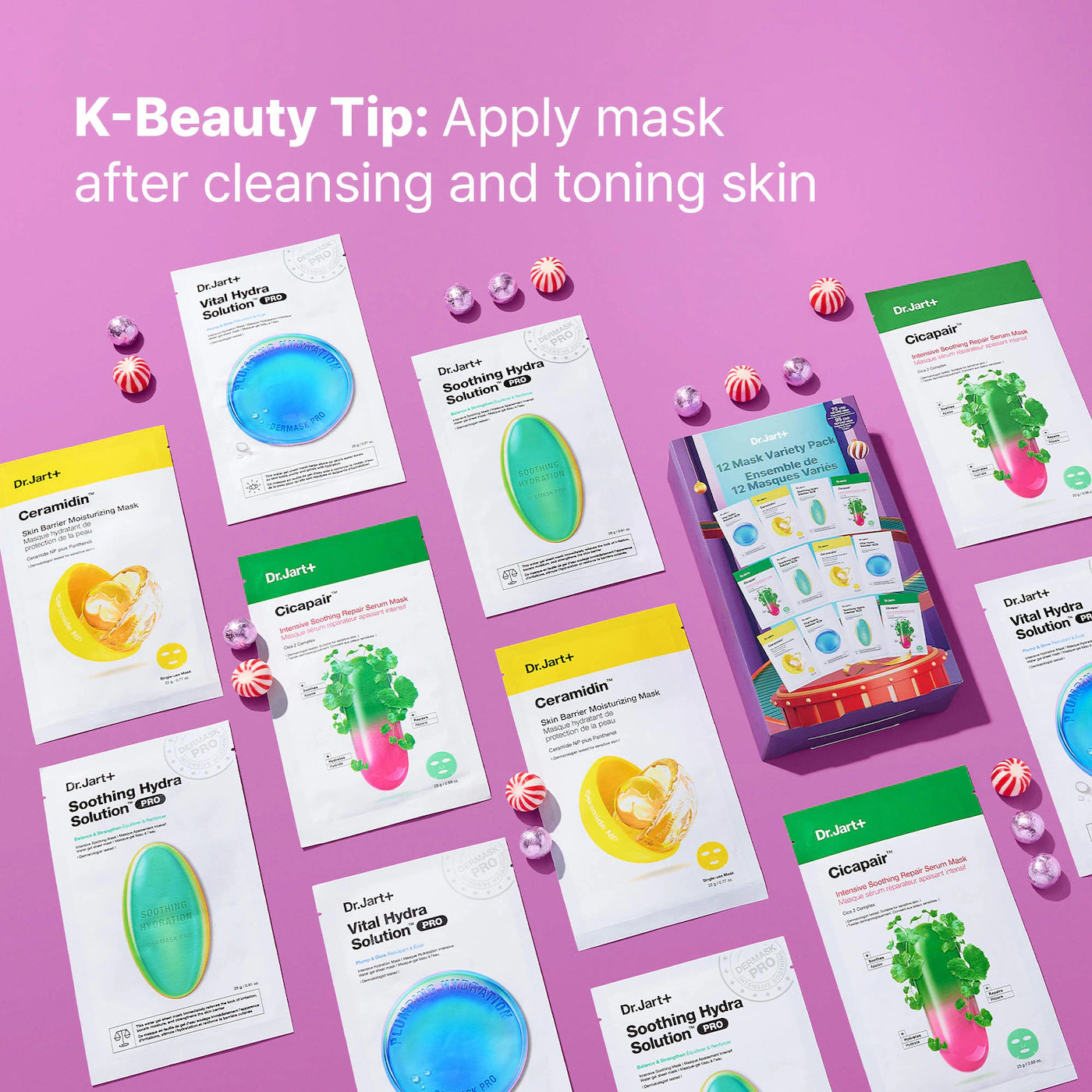 Dr. Jart+ Korean Sheet Mask 12 Pack Gift Set