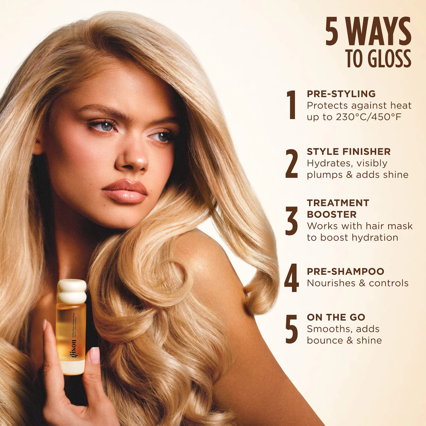 Gisou Honey Gloss Collagen Drops Hair Oil