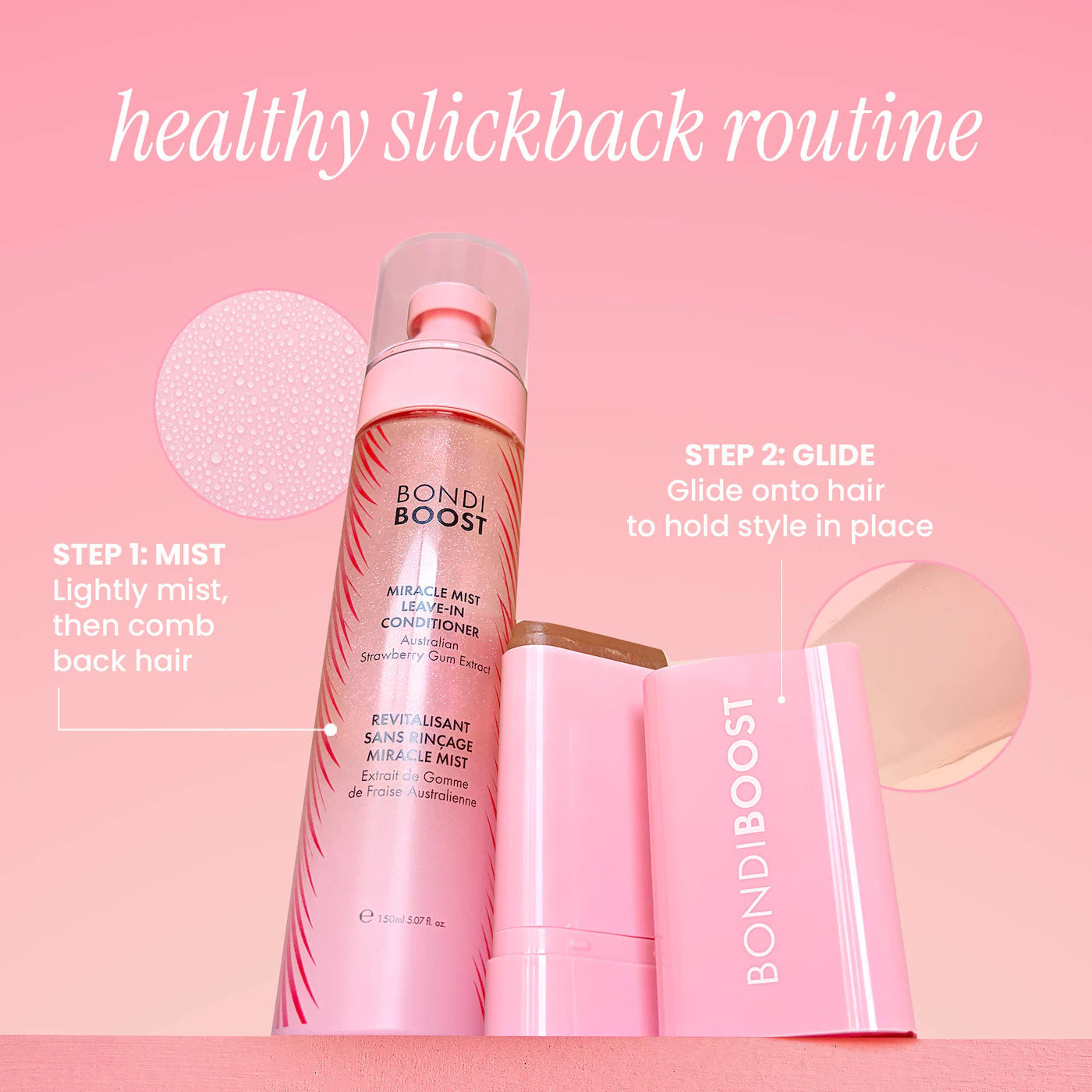 BondiBoost Strawberry Gum Grip for Slick Back Styling