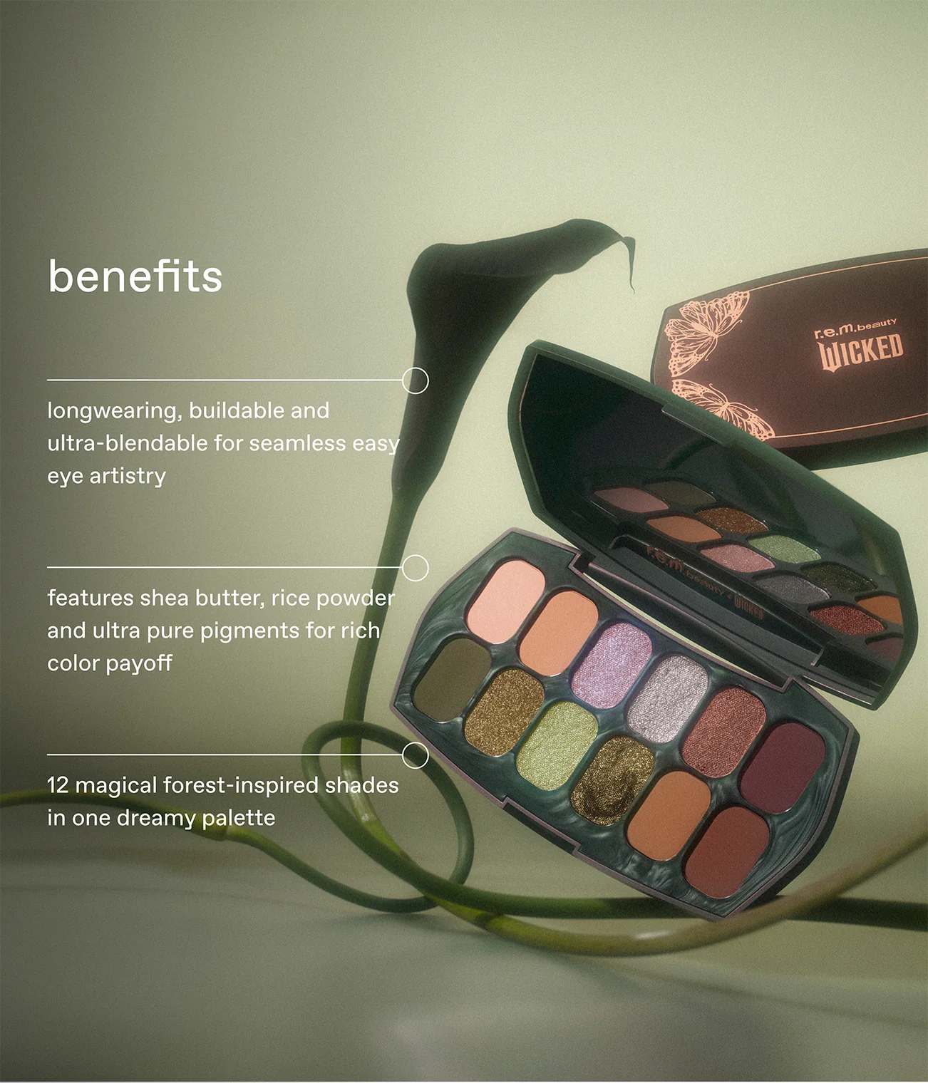 r.e.m.beauty x Wicked: For Good Ozian Forest Eyeshadow Palette