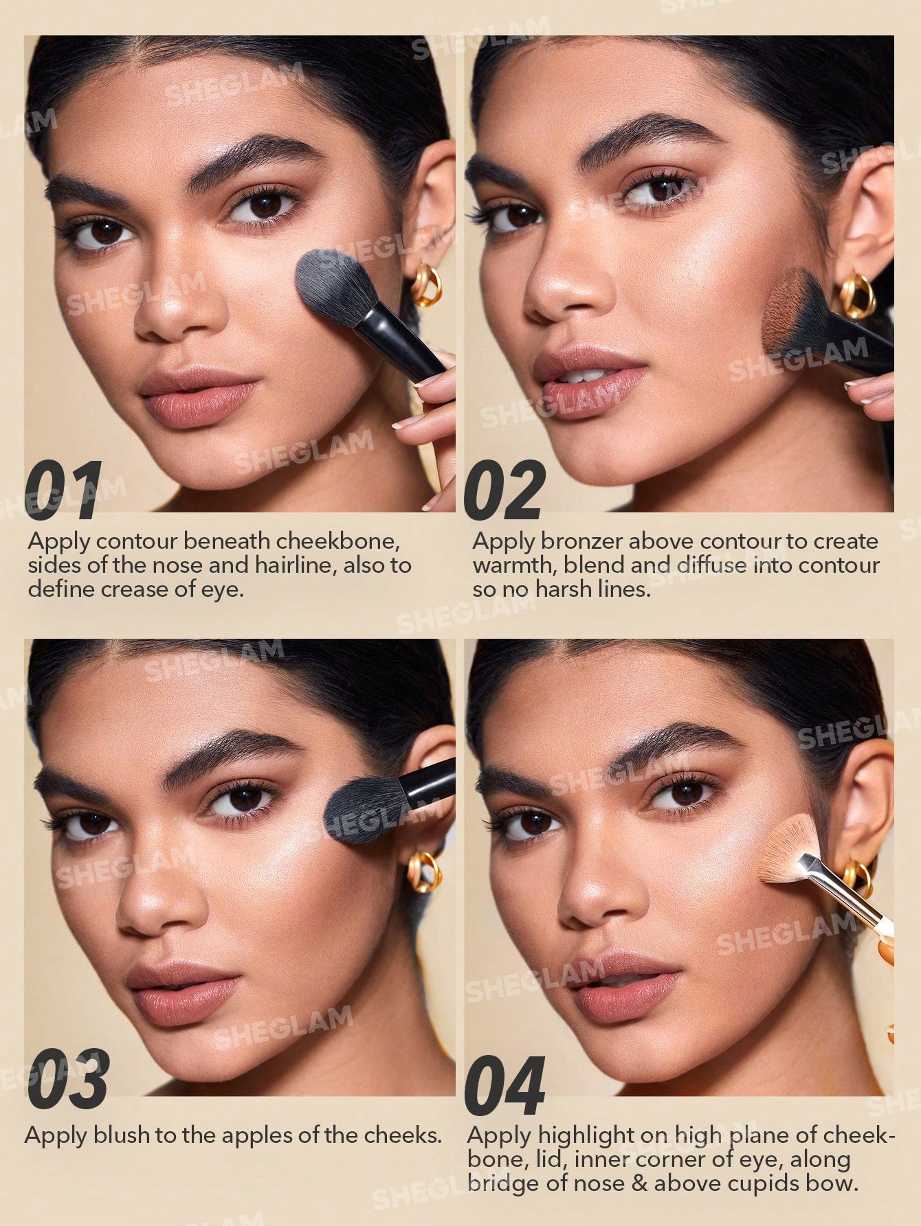 SHEGLAM Stereo Face Six-color Cosmetic Disc - 502 Nude