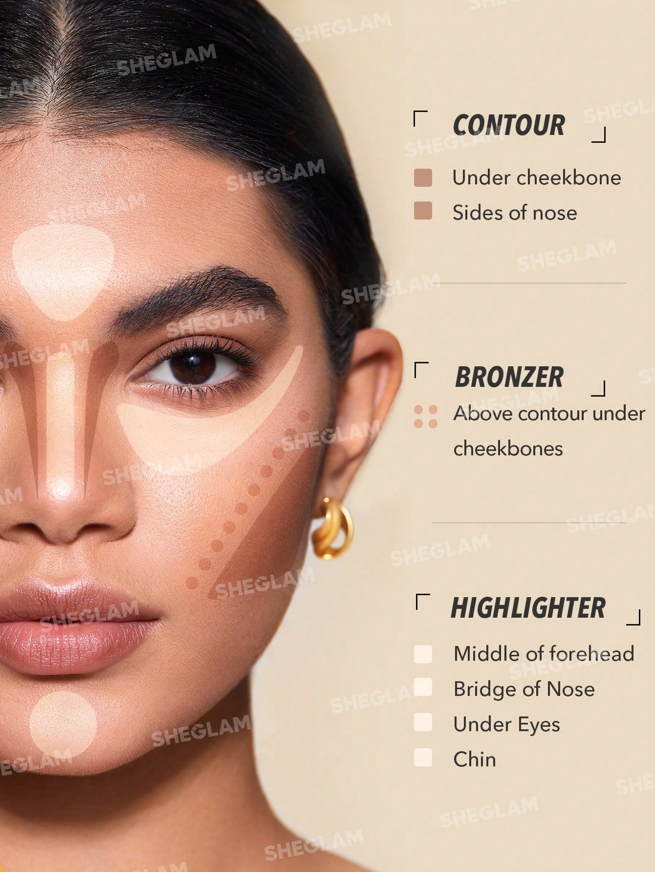 SHEGLAM Stereo Face Six-color Cosmetic Disc - 502 Nude