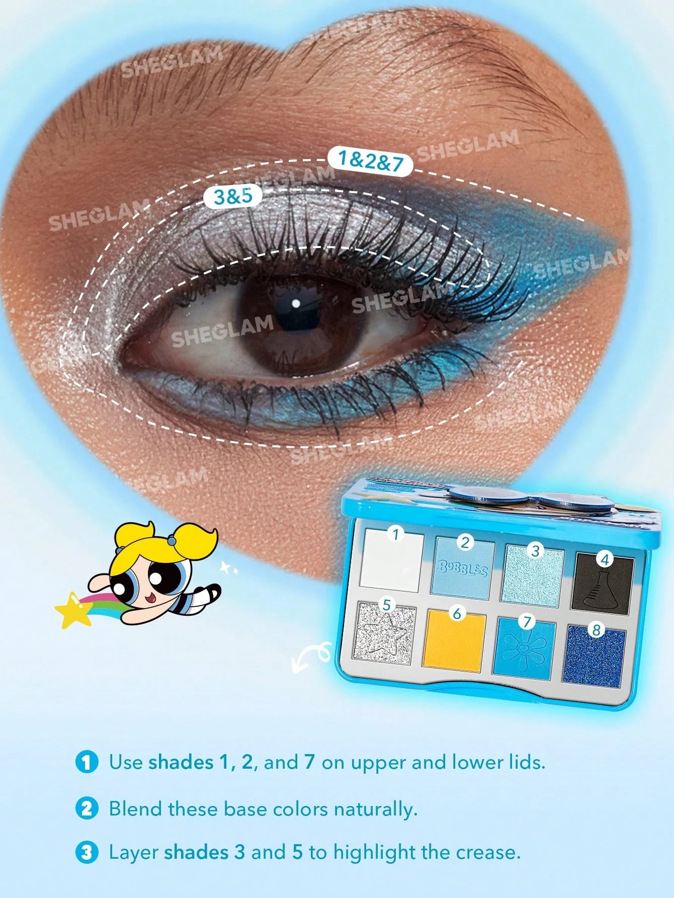 The Powerpuff Girls X Sheglam - The Professor's Girls Palette - JOY & LAUGHTER