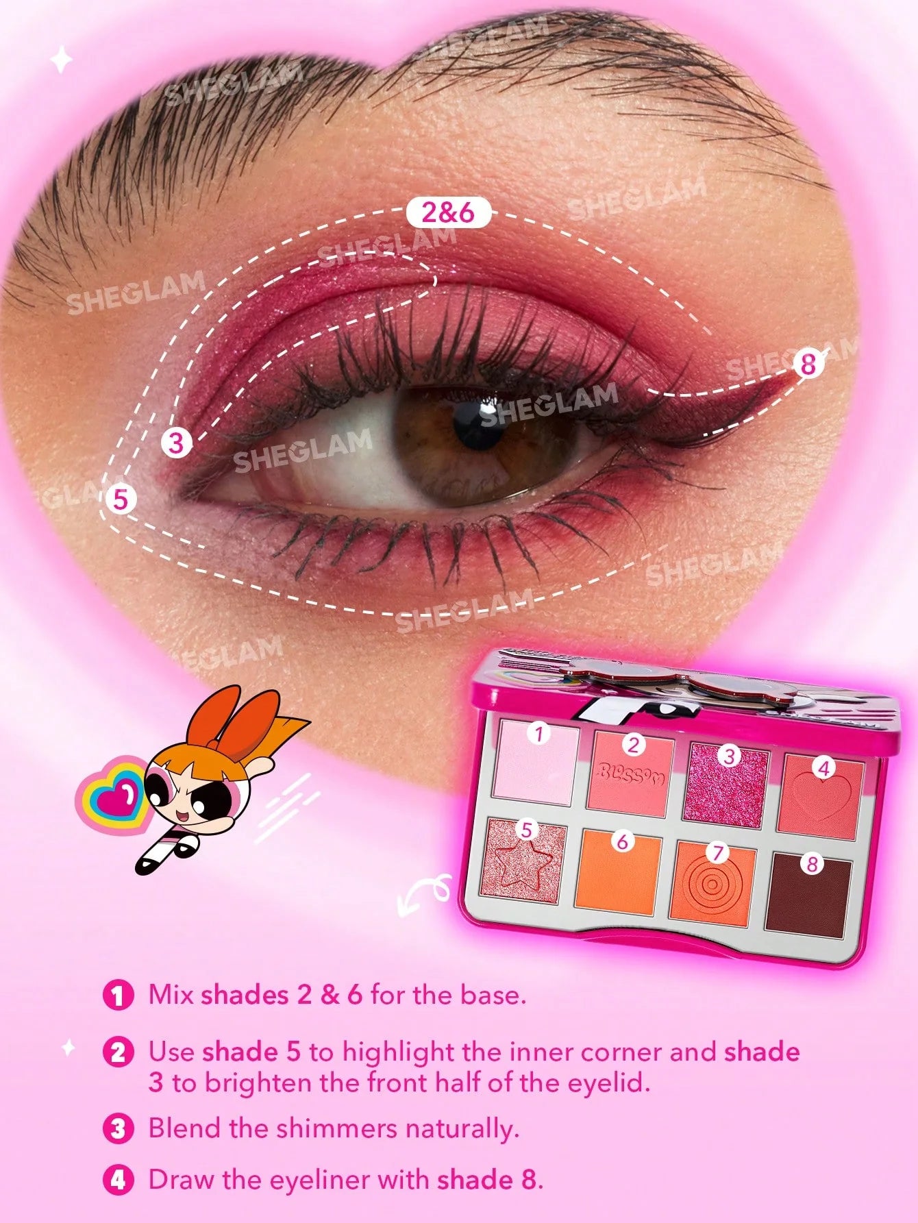 The Powerpuff Girls X Sheglam - The Professor's Girls Palette - THE LEADER