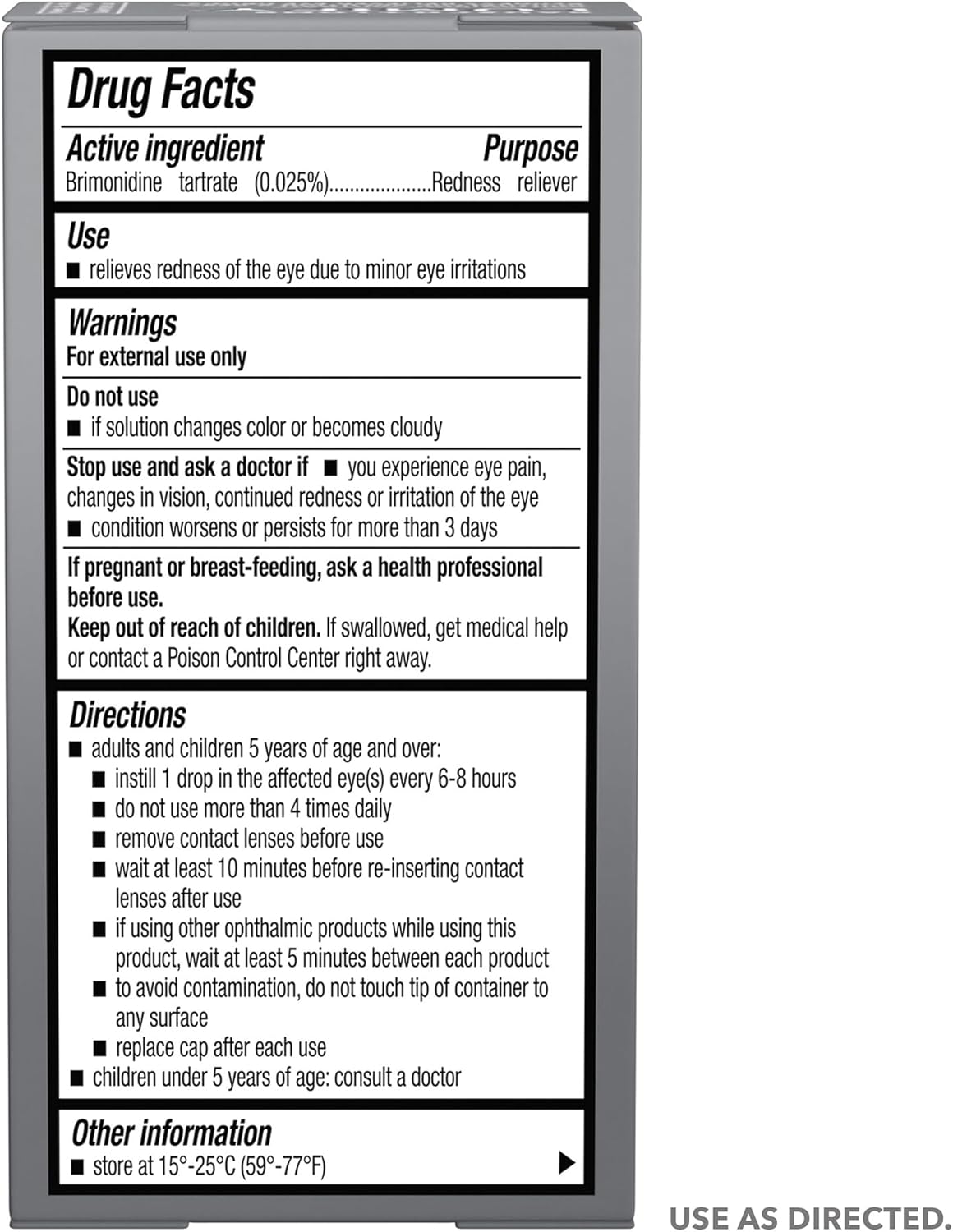 LUMIFY Brimondine Tartrate Ophthalmic Solutions 0.25% Redness Reliever Eye Drops