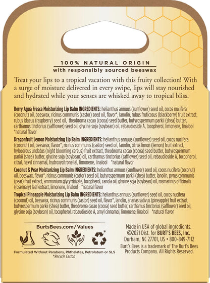 Burt's Bees Lip Balm Tropical Assortment 4 Pack