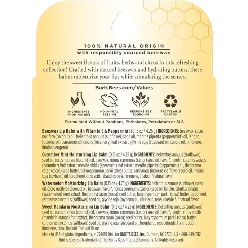 Burt's Bees Freshly Picked Lip Balm 4-Pack