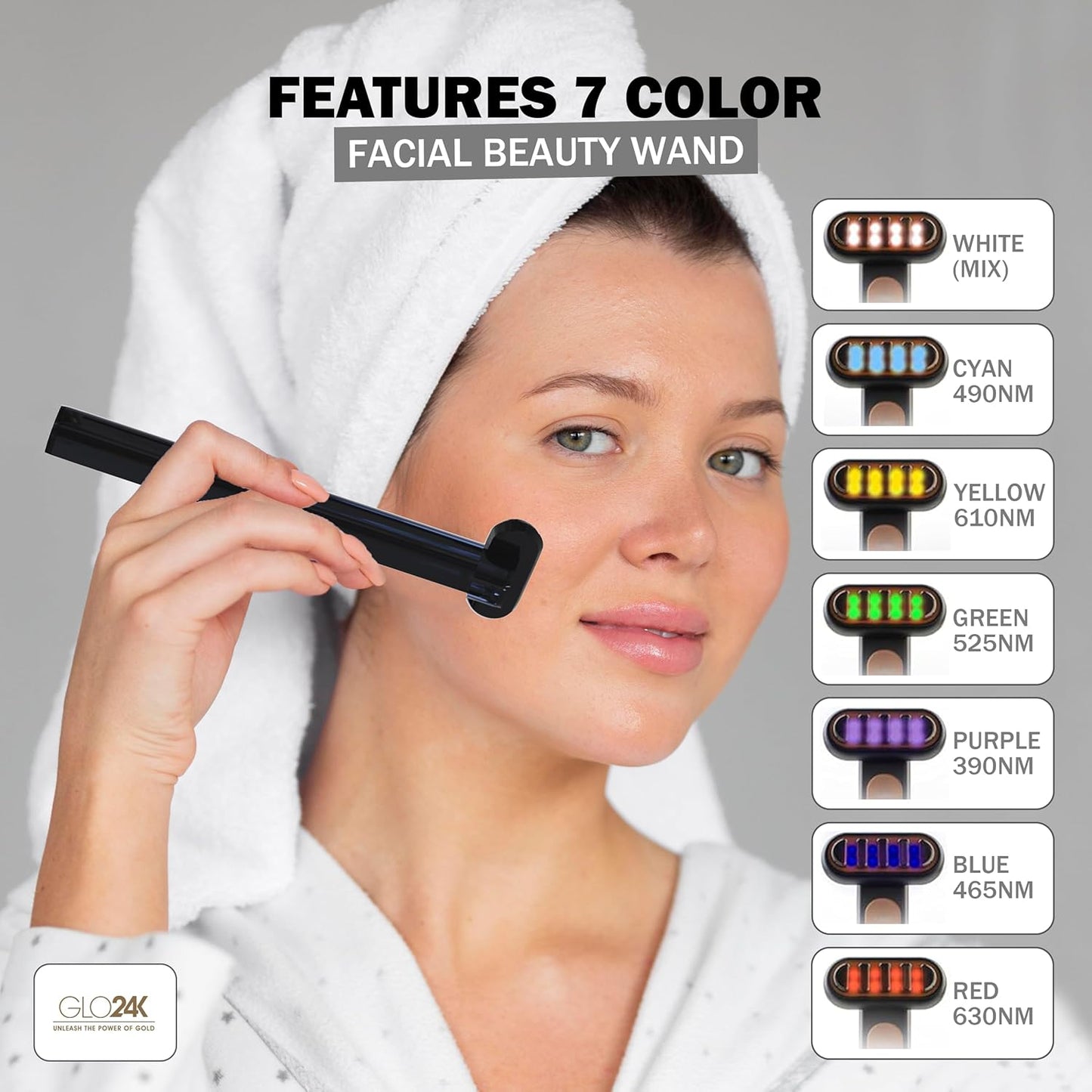 GLO24K Super Wand + Hydra Gel for Face, Neck & around the eyes