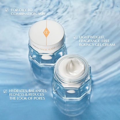 Charlotte Tilbury Magic Water Cream Refillable Gel Moisturizer with Niacinamide