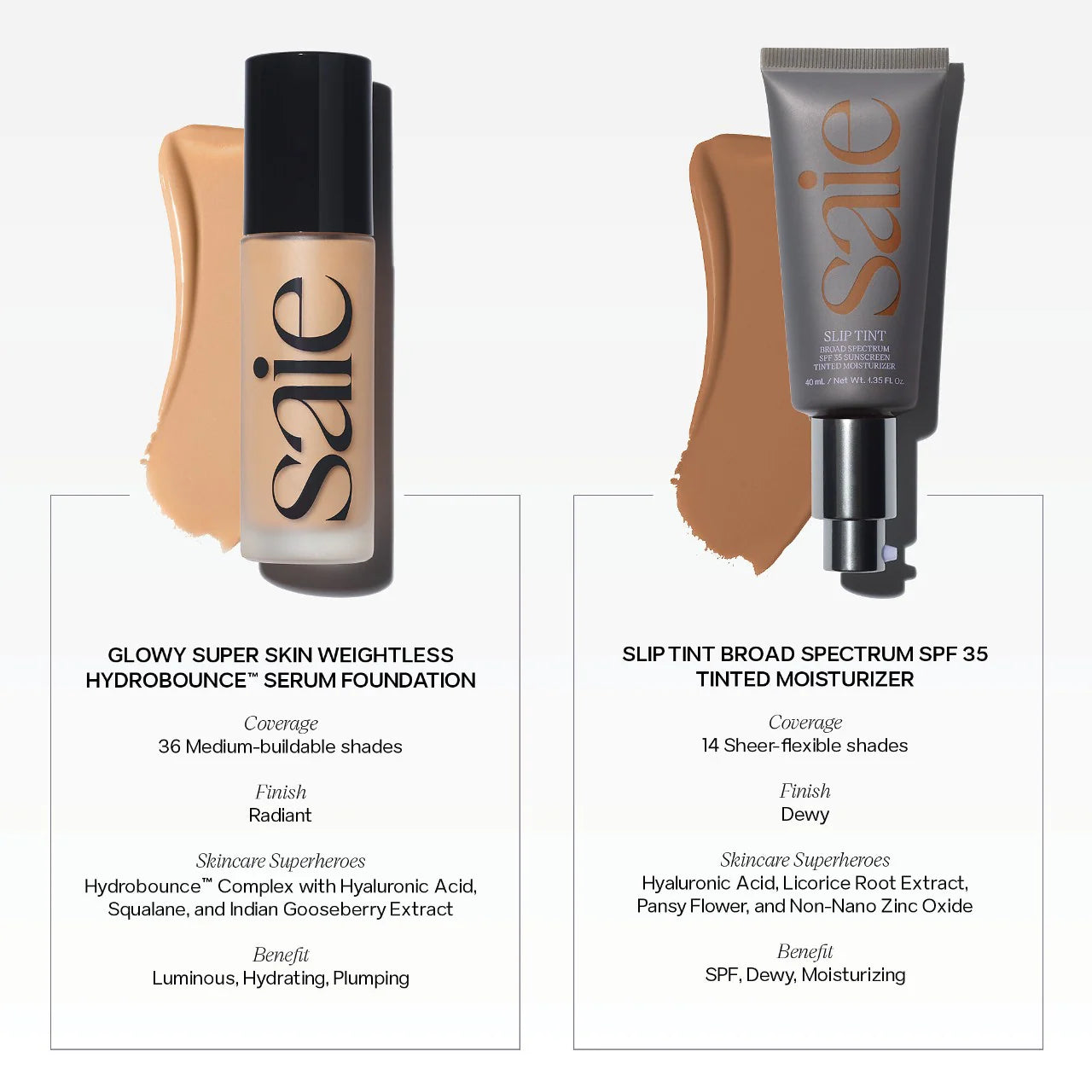 Saie Glowy Super Skin Tint Foundation with Hyaluronic Acid