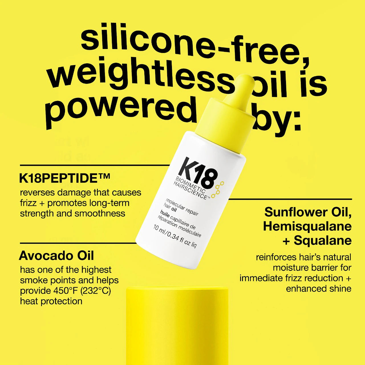 K18 Biomimetic Hairscience Mini Molecular Repair Hair Oil