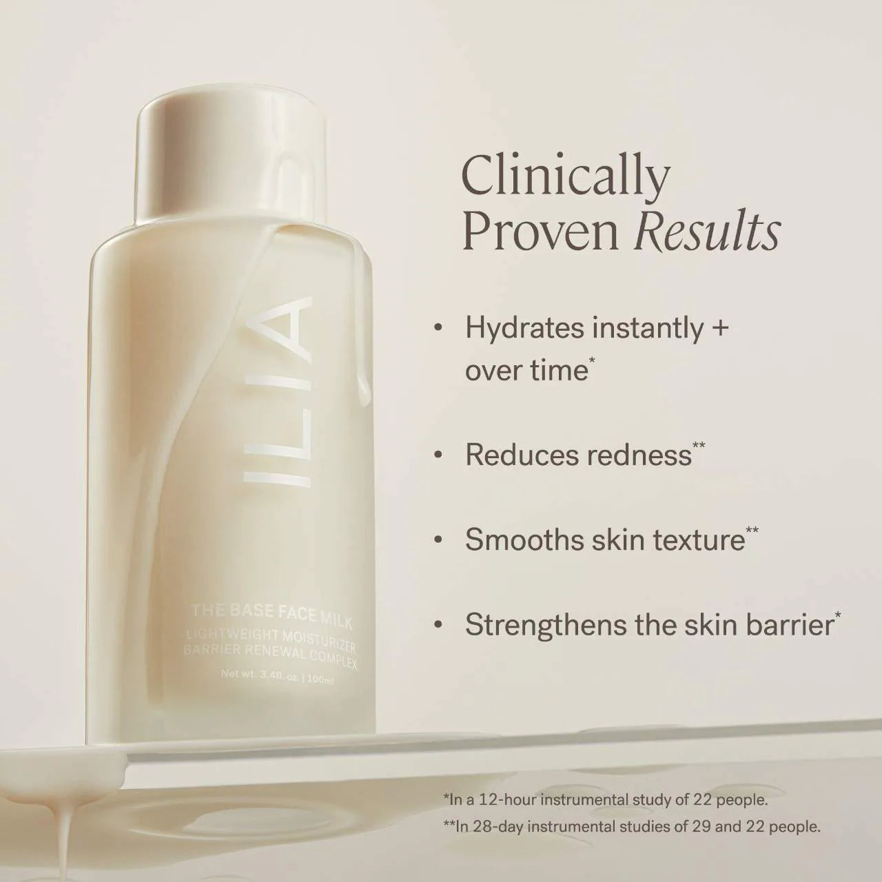 ILIA Mini The Base Face Milk Essence & Lightweight Moisturizer with Hyaluronic Acid