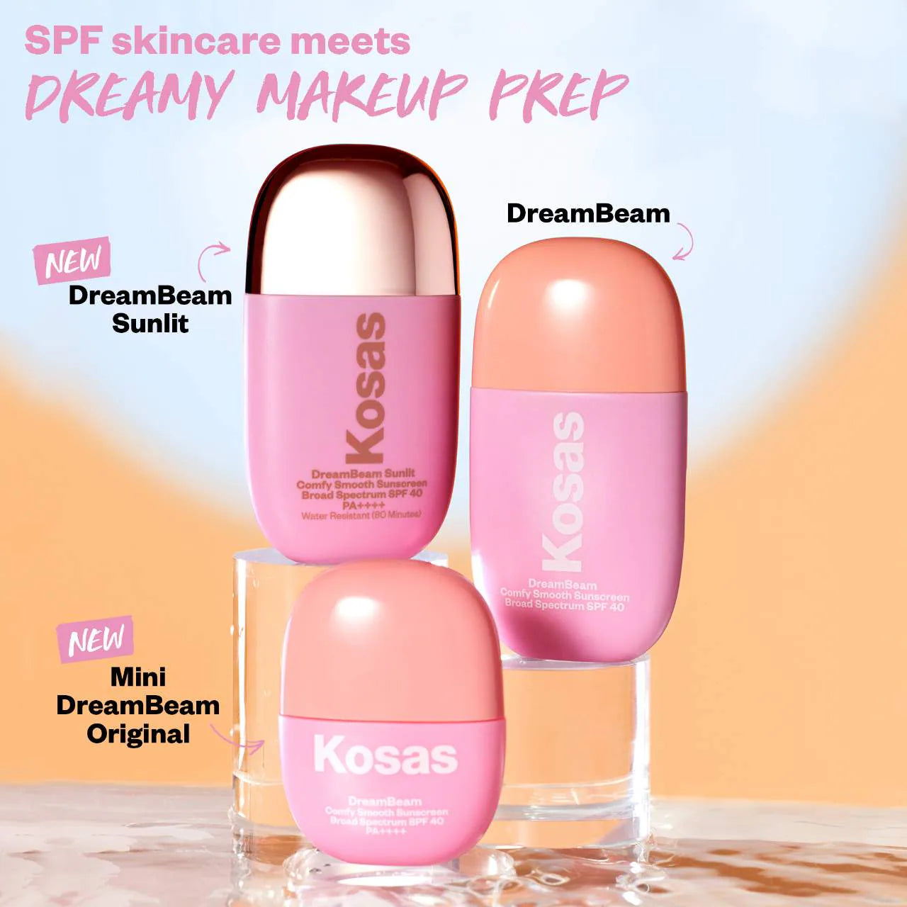 Kosas - Mini DreamBeam Silicone-Free Mineral Sunscreen SPF 40 with Ceramides and Peptides