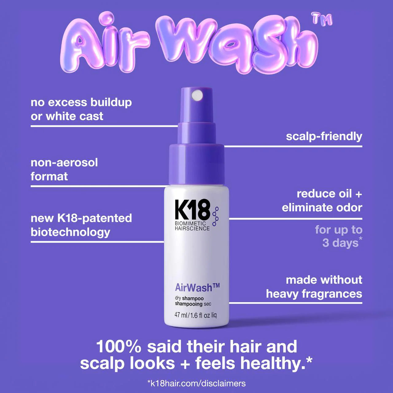 K18 Biomimetic Hairscience Mini AirWash™ Dry Shampoo