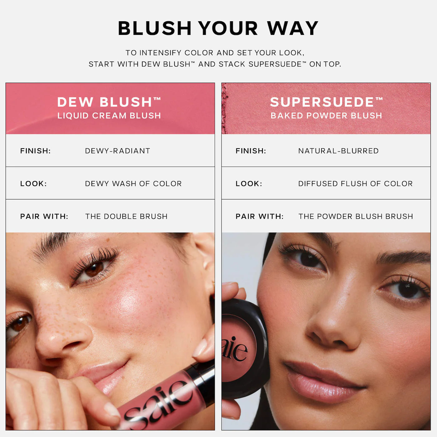 Saie SuperSuede Radiant Talc-Free Baked Powder Blush