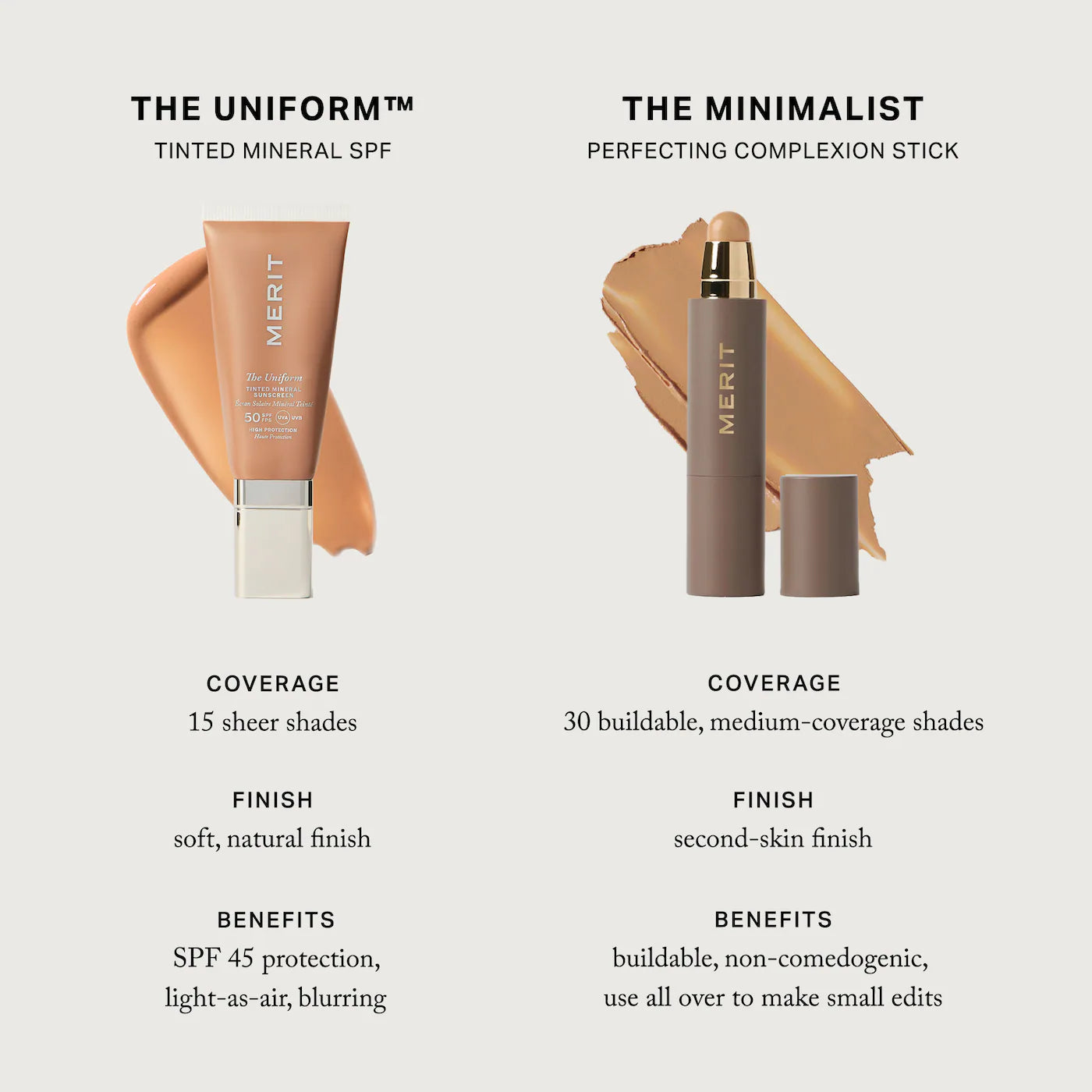 MERIT The Uniform™ Tinted Mineral Sunscreen Broad Spectrum SPF 45