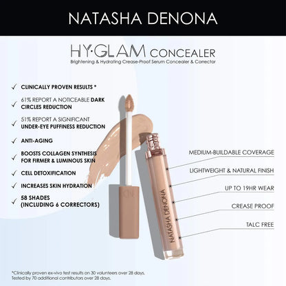 NATASHA DENONA Hy-Glam Brightening & Hydrating Crease Proof Serum Concealer