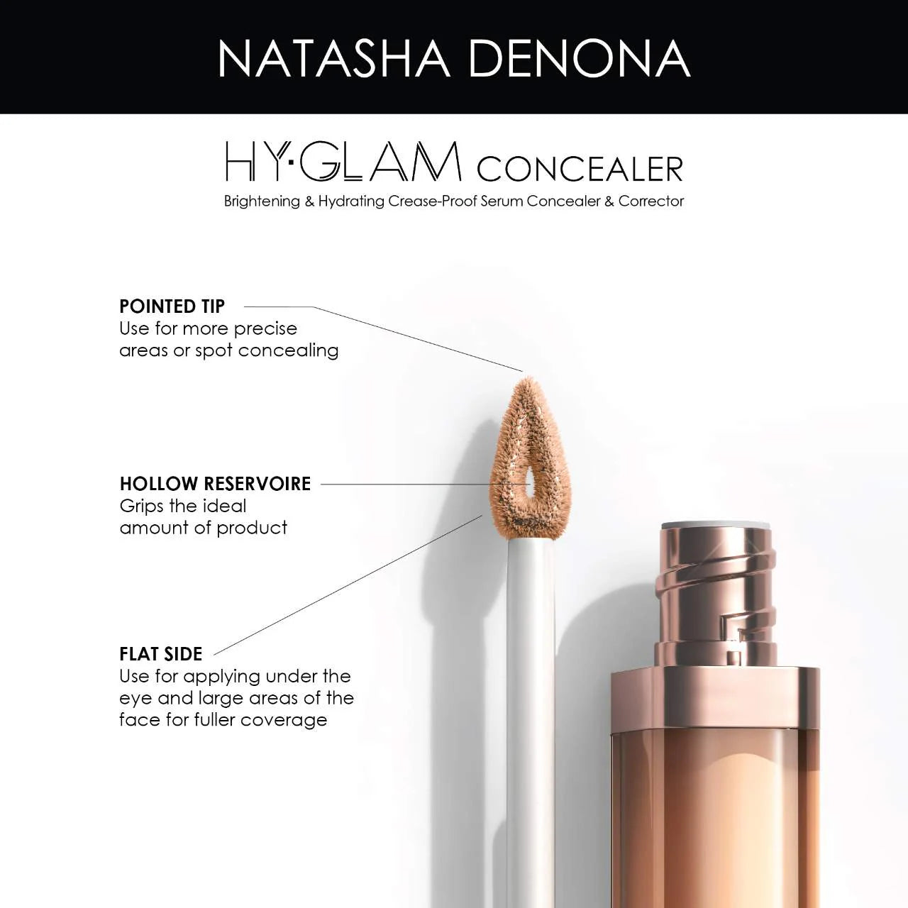 NATASHA DENONA Hy-Glam Brightening & Hydrating Crease Proof Serum Concealer