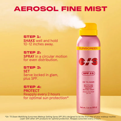 ONE/SIZE Mini On 'Til Dawn Mattifying Sunscreen Makeup Setting Spray SPF 28