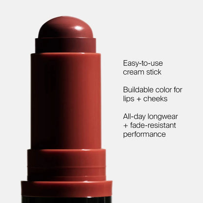 HAUS LABS Color Fuse Longwear Hydrating Glassy Lip + Cheek Blush Balm Stick