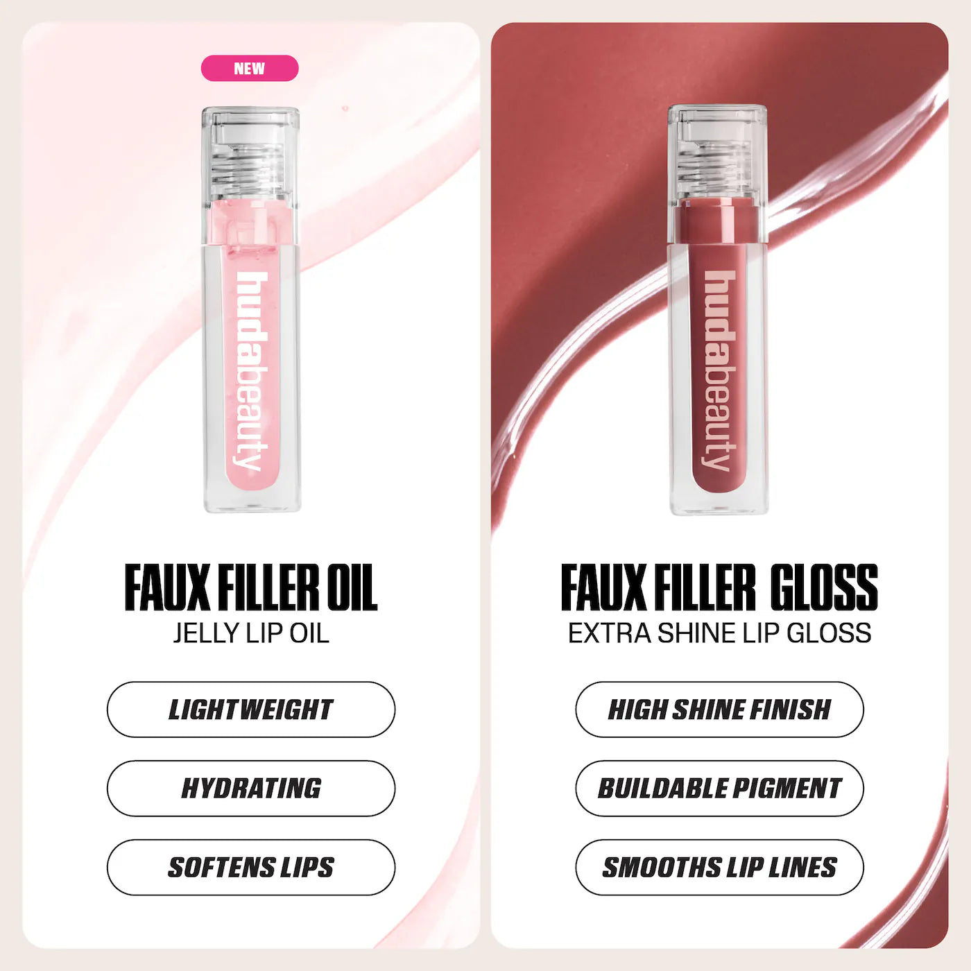 HUDA BEAUTY Faux Filler Ultra-Hydrating Tinted Jelly Lip Oil