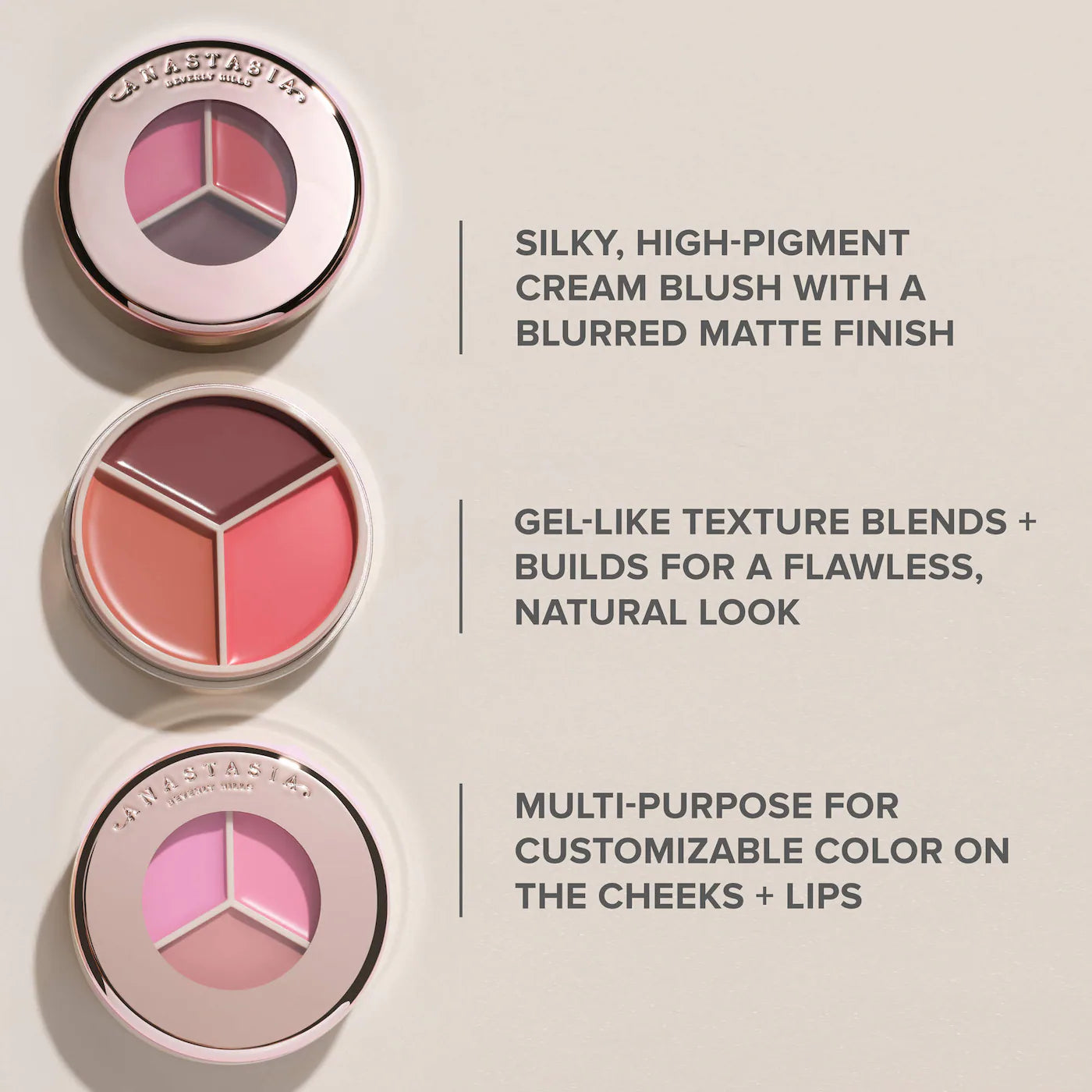 Anastasia Beverly Hills Magic Touch Cream Blush & Lip Trio