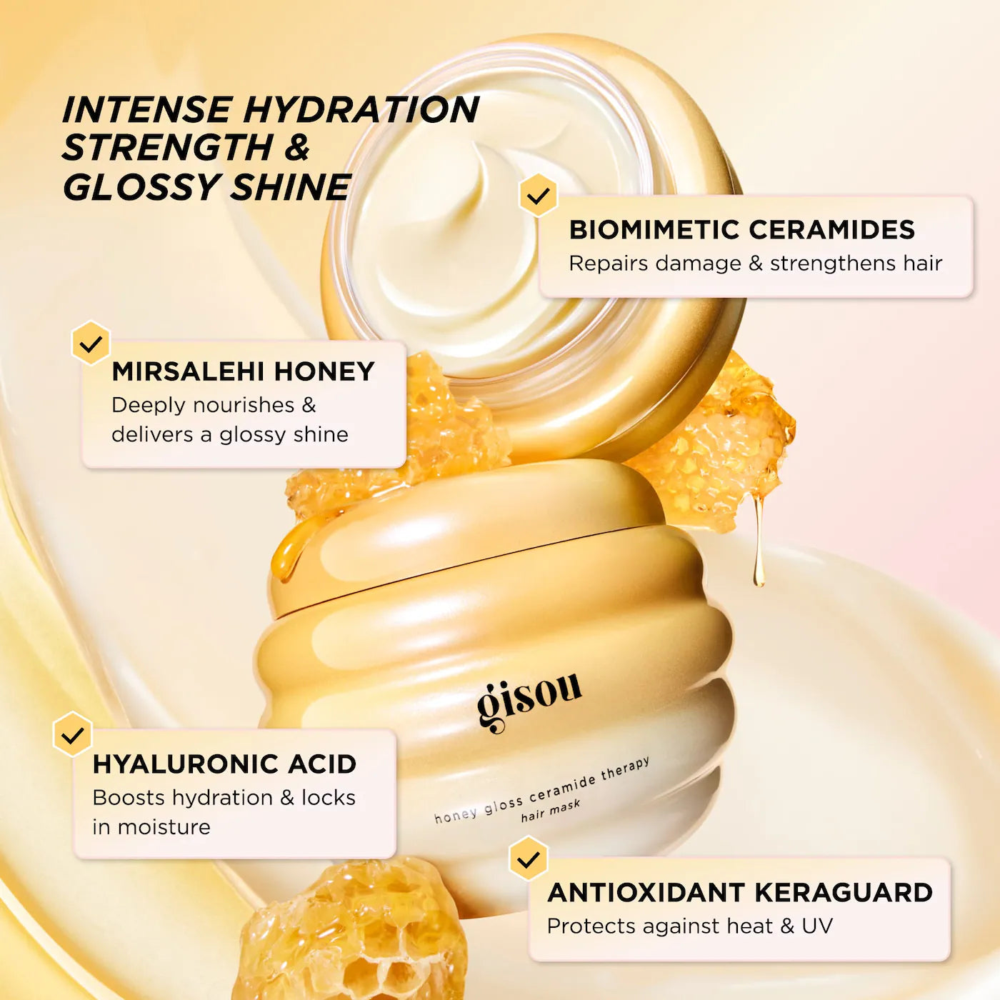Gisou Mini Honey Gloss Ceramide Therapy Hydrating Hair Mask