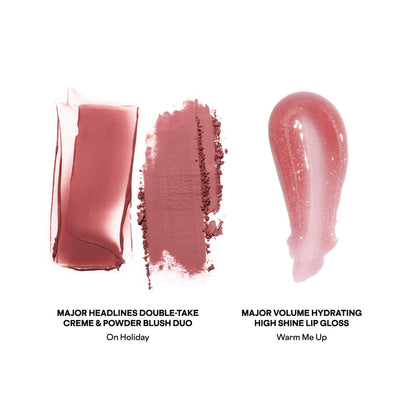 PATRICK TA Patrick's Glow and Gloss Set: Major Headlines Blush Duo and Lip Gloss Makeup Gift Set