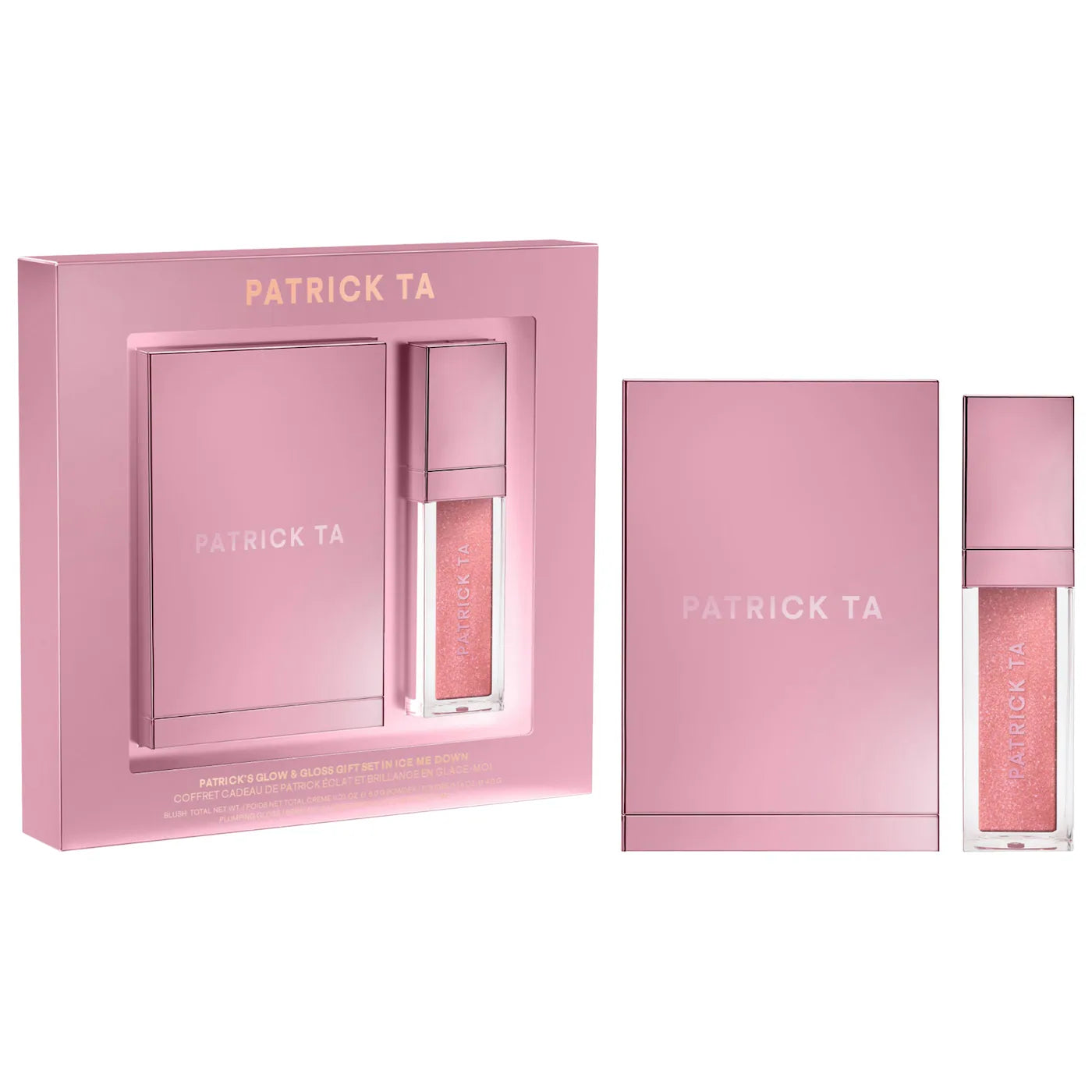 PATRICK TA Patrick's Glow and Gloss Set: Major Headlines Blush Duo and Lip Gloss Makeup Gift Set