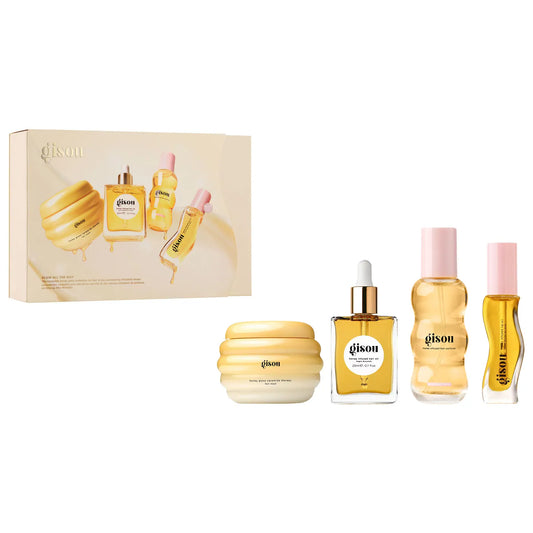 Gisou Glow All The Way Hair and Lip Gift Set