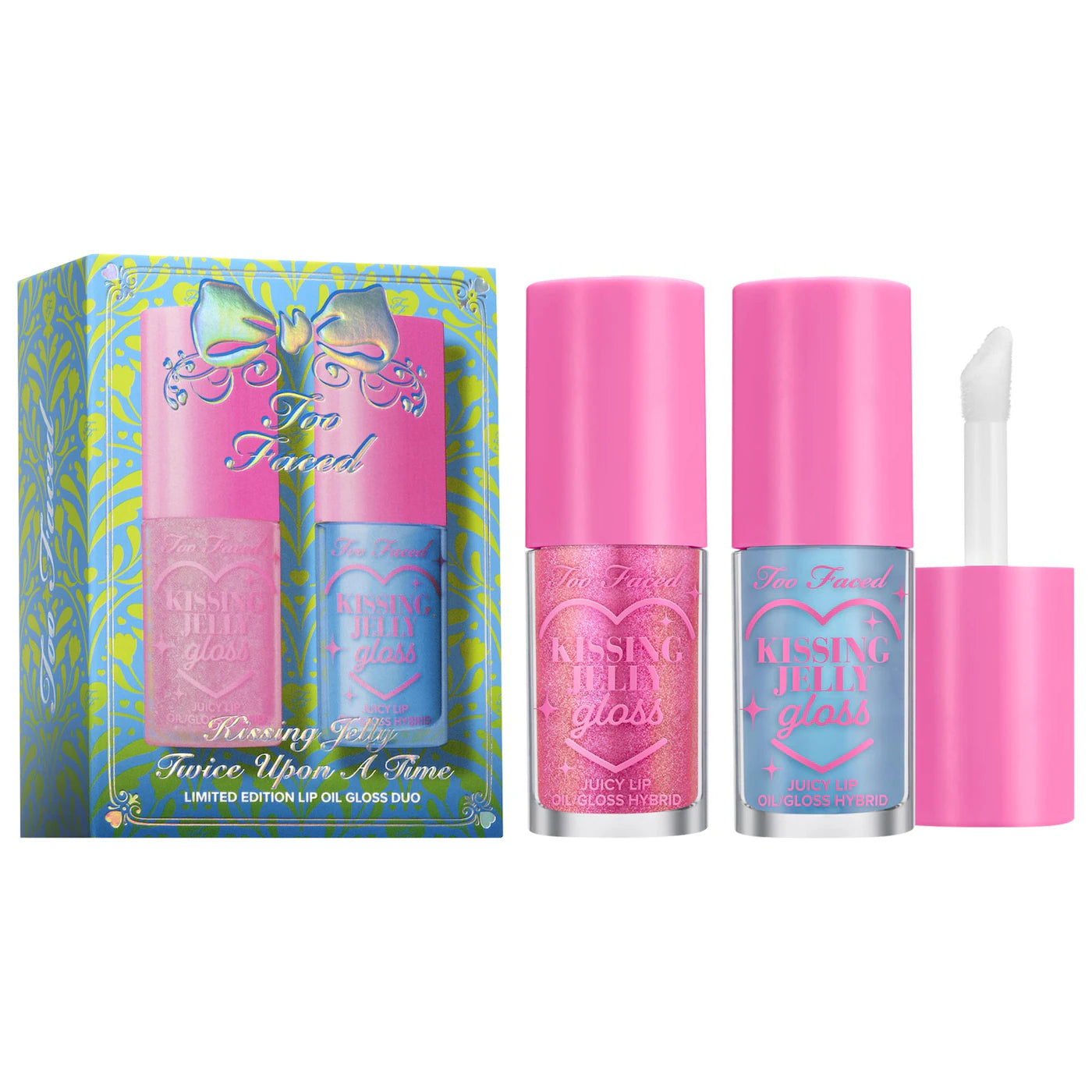 Too Faced Kissing Jelly Twice Upon A Time Lip Oil Gloss Duo Makeup Gift Set