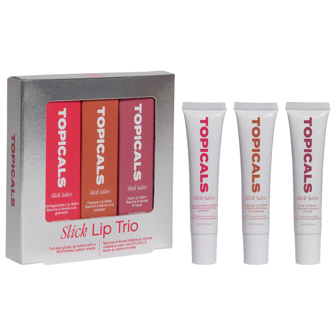 Topicals Slick Salve Glossy Lip Balm Trio