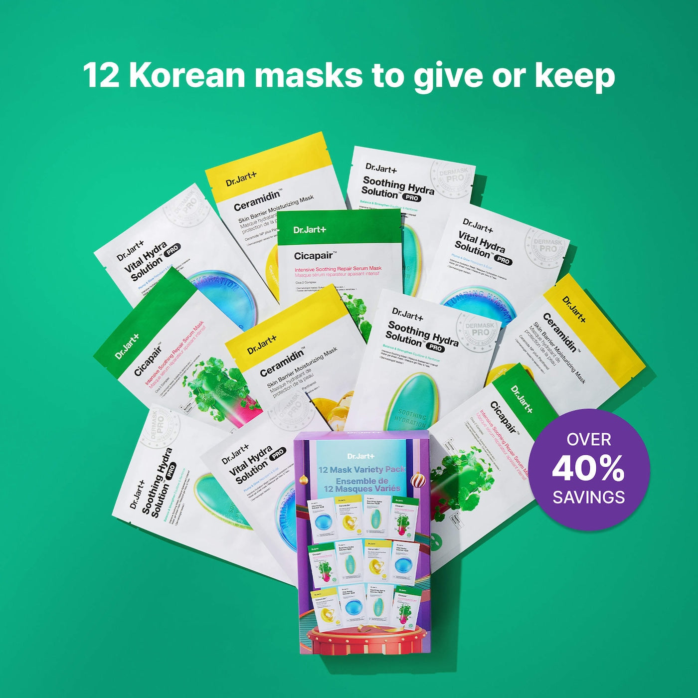 Dr. Jart+ Korean Sheet Mask 12 Pack Gift Set