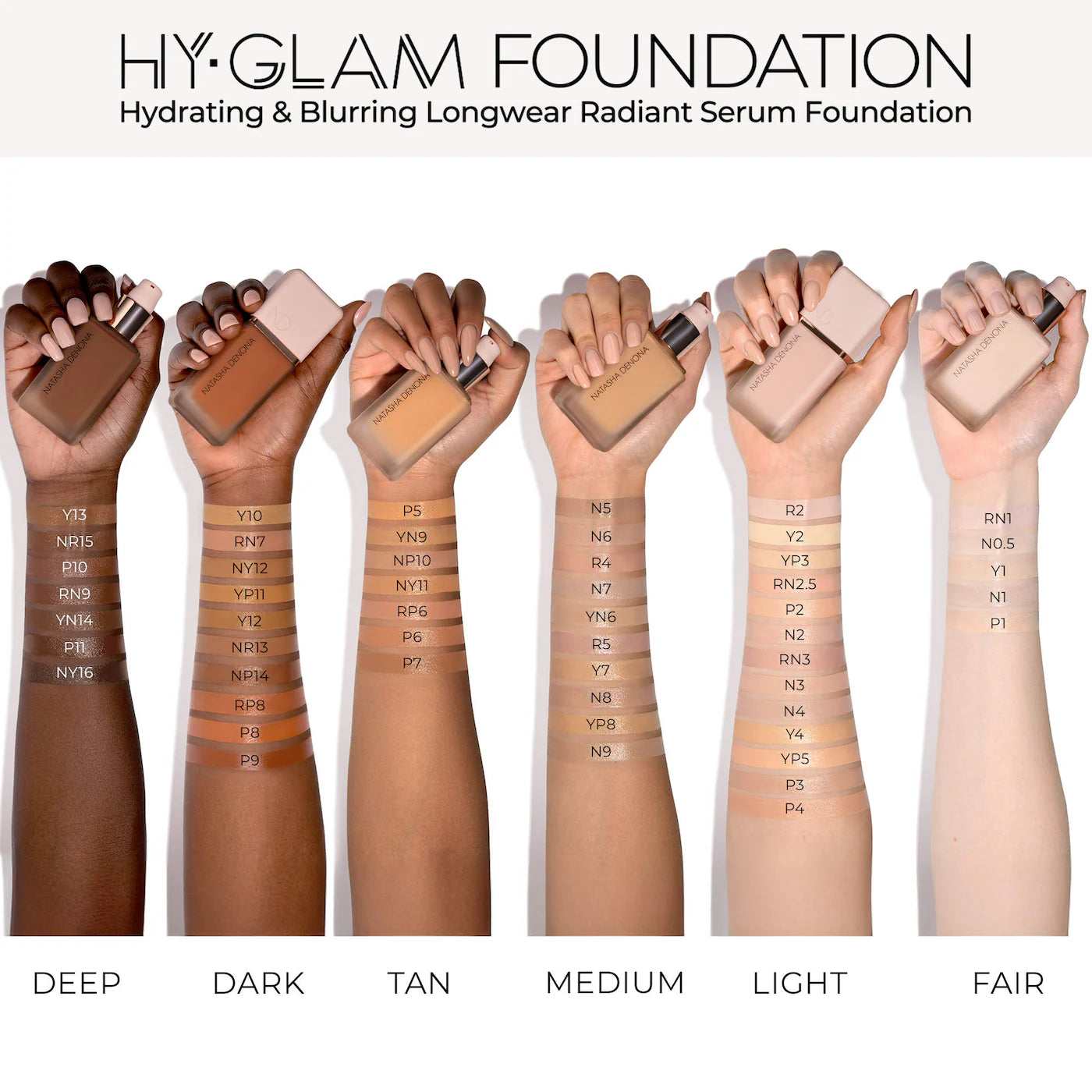 NATASHA DENONA Hy-Glam Foundation Hydrating & Blurring Luminous Longwear Serum Foundation