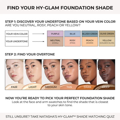 NATASHA DENONA Hy-Glam Foundation Hydrating & Blurring Luminous Longwear Serum Foundation