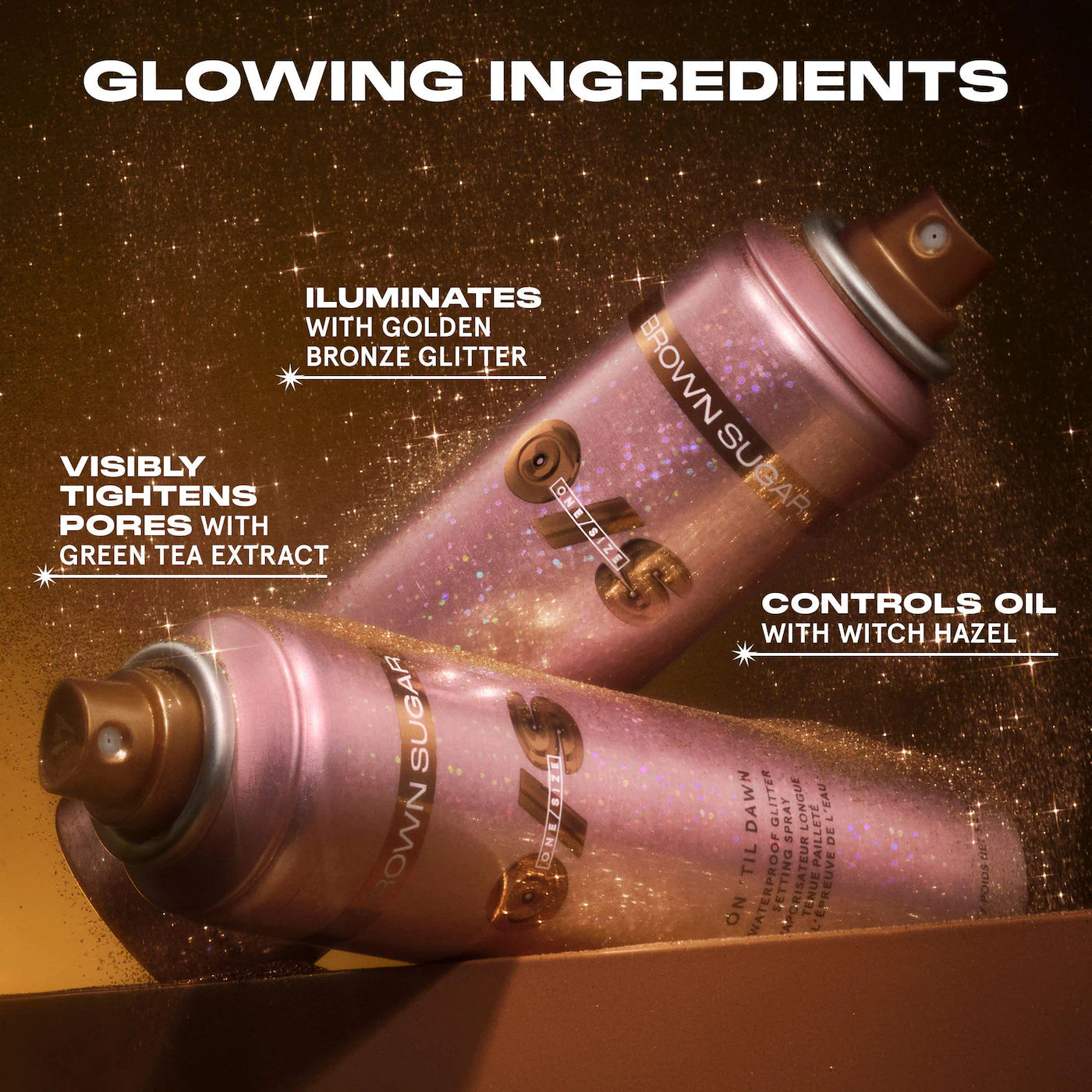 ONE/SIZE On 'Til Dawn Waterproof Glitter Setting Spray - Brown Sugar