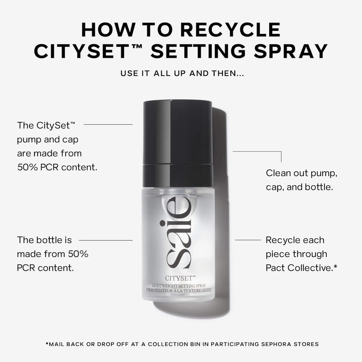 Saie Mini CitySet™ Ultra-Fine Mist Setting Spray