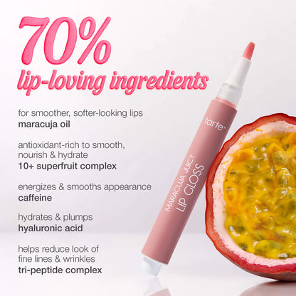 tarte maracuja juicy lip plumping peptide gloss with charm