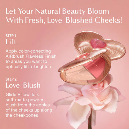 Charlotte Tilbury Pillow Talk Beauty Soulmates Airbrush Flawless Finish Brightening and Blush Powder Palette
