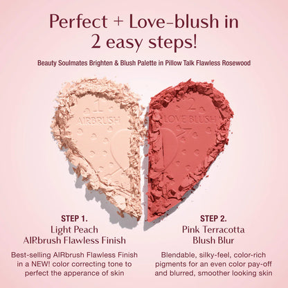 Charlotte Tilbury Pillow Talk Beauty Soulmates Airbrush Flawless Finish Brightening and Blush Powder Palette
