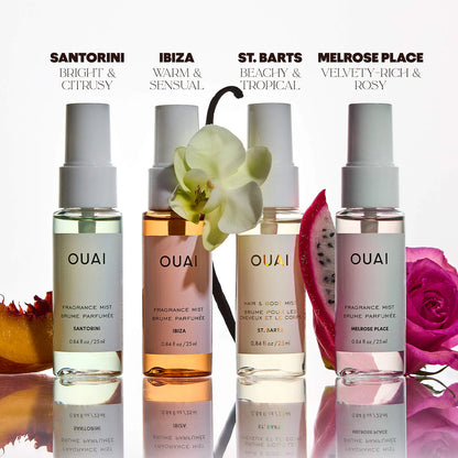 OUAI Mini St. Barts, Ibiza, Santorini & Melrose Hair & Body Mist Set