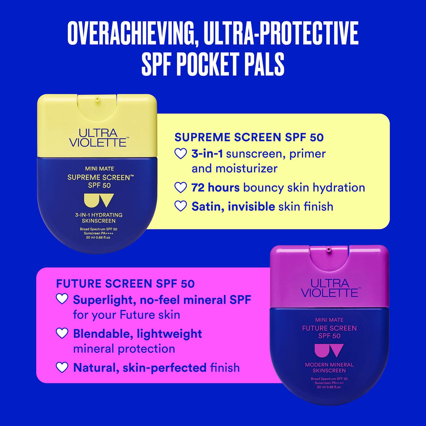 Ultra Violette SPF Mini Mates SPF 50 Hydrating & Mineral Facial Sunscreen Set