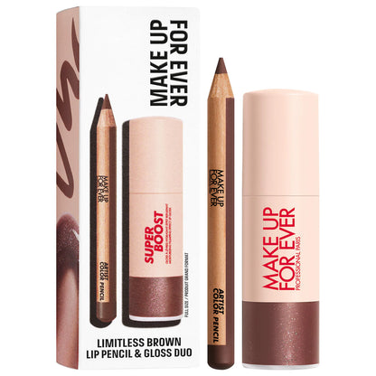 MAKE UP FOR EVER Mini Artist Color Pencil Lip Liner & Full Size Super Boost Lip Gloss Kit