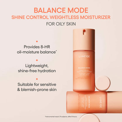 LANEIGE Reset to Balance Mode Kit - Routine Set for Oily Skin and Pore + Shine Control