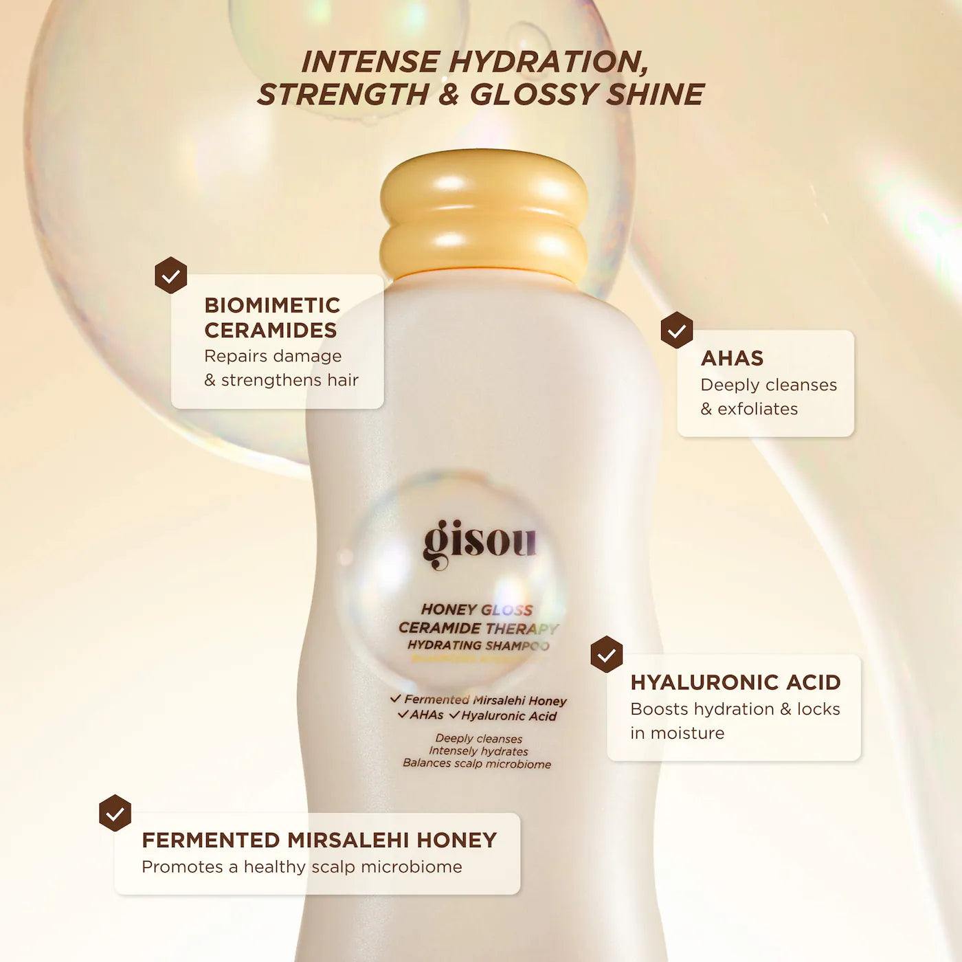 Gisou Honey Gloss Ceramide Therapy Hydrating Shampoo & Conditioner Duo